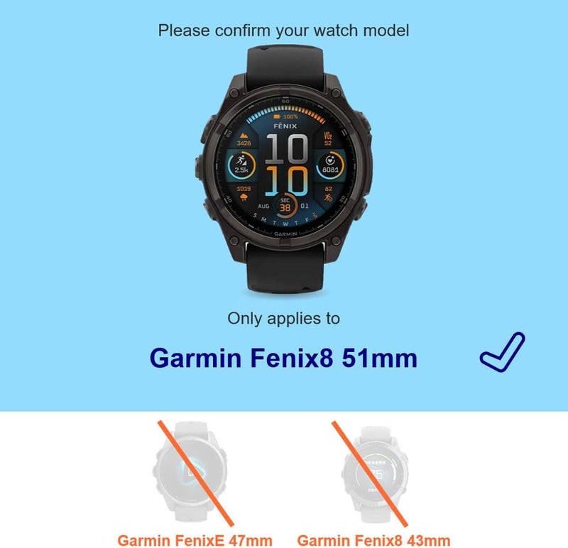iDaPro [4+4 Pack Screen Protector for Garmin Fenix 8-51mm AMOLED with Silicone Anti-dust Plugs, 9H Tempered Glass Protection Kit in Reusable Storage Case, Anti-Scratch,Bubble-Free,Easy Installation - Image 2